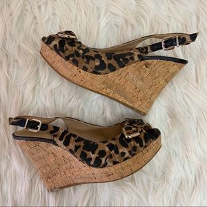 Cheetah print Wedges Size 7
